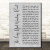 The Beatles The Long And Winding Road Grey Rustic Script Decorative Gift Song Lyric Print