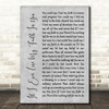 Sting If I Ever Lose My Faith In You Grey Rustic Script Decorative Gift Song Lyric Print