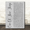 Dexys Midnight Runners One Of Those Things Grey Rustic Script Wall Art Song Lyric Print