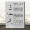 Ozzy Osbourne Here For You Grey Rustic Script Decorative Wall Art Gift Song Lyric Print