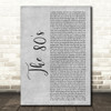 Robbie Williams The 80's Grey Rustic Script Decorative Wall Art Gift Song Lyric Print