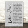 Tanya Tucker Delta Dawn Grey Rustic Script Decorative Wall Art Gift Song Lyric Print