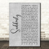 Angry Anderson Suddenly Grey Rustic Script Decorative Wall Art Gift Song Lyric Print