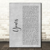 Russell Dickerson Yours Grey Rustic Script Decorative Wall Art Gift Song Lyric Print