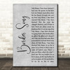 Elton John Border Song Grey Rustic Script Decorative Wall Art Gift Song Lyric Print