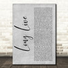 Taylor Swift Long Live Grey Rustic Script Decorative Wall Art Gift Song Lyric Print