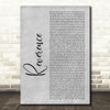 Faithless Reverence Grey Rustic Script Decorative Wall Art Gift Song Lyric Print