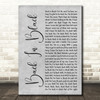 ACDC Back In Black Grey Rustic Script Decorative Wall Art Gift Song Lyric Print