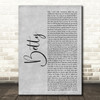 Taylor Swift Betty Grey Rustic Script Decorative Wall Art Gift Song Lyric Print