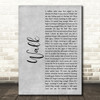 Foo Fighters Walk Grey Rustic Script Decorative Wall Art Gift Song Lyric Print