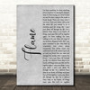 Alphaville Flame Grey Rustic Script Decorative Wall Art Gift Song Lyric Print