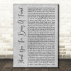 Andrew Gold Thank You For Being A Friend Grey Rustic Script Song Lyric Print