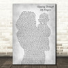 ABBA Slipping Through My Fingers Mother & Baby Grey Decorative Gift Song Lyric Print