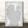 Pip Millett Ava Mother & Baby Grey Decorative Wall Art Gift Song Lyric Print