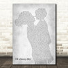 Celtic Woman Danny Boy Mother & Child Grey Decorative Wall Art Gift Song Lyric Print