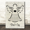 Bugzy Malone & Dermot Kennedy Don't Cry Music Script Angel Decorative Wall Art Gift Song Lyric Print