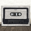 Dermot Kennedy Boston Music Script Cassette Tape Decorative Wall Art Gift Song Lyric Print