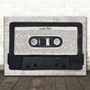 The Verve Lucky Man Music Script Cassette Tape Decorative Wall Art Gift Song Lyric Print
