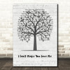 George Michael I Can't Make You Love Me Music Script Tree Decorative Gift Song Lyric Print