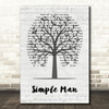 Lynyrd Skynyrd Simple Man Music Script Tree Decorative Wall Art Gift Song Lyric Print