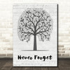 Take That Never Forget Music Script Tree Decorative Wall Art Gift Song Lyric Print