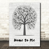 Ross Ellis Home To Me Music Script Tree Decorative Wall Art Gift Song Lyric Print