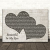 Joshua Kadison Beautiful In My Eyes Landscape Music Script Two Hearts Wall Art Song Lyric Print