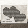 Los Lonely Boys I Never Met A Woman Landscape Music Script Two Hearts Wall Art Song Lyric Print