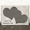 Lady Antebellum Love I've Found In You Landscape Music Script Two Hearts Song Lyric Print