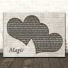 Coldplay Magic Landscape Music Script Two Hearts Decorative Gift Song Lyric Print