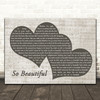 Darren Hayes So Beautiful Landscape Music Script Two Hearts Song Lyric Print