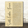 Florence + The Machine South London Forever Rustic Script Decorative Wall Art Gift Song Lyric Print
