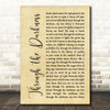 Tiger Army Through the Darkness Rustic Script Decorative Wall Art Gift Song Lyric Print