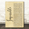 Nothing But Thieves Impossible Rustic Script Decorative Wall Art Gift Song Lyric Print