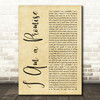 Bill Gaither I Am a Promise Rustic Script Decorative Wall Art Gift Song Lyric Print