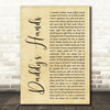 Holly Dunn Daddy's Hands Rustic Script Decorative Wall Art Gift Song Lyric Print