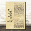 Alice In Chains Nutshell Rustic Script Decorative Wall Art Gift Song Lyric Print