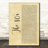 Robbie Williams The 80's Rustic Script Decorative Wall Art Gift Song Lyric Print