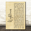 Guns N Roses Nightrain Rustic Script Decorative Wall Art Gift Song Lyric Print