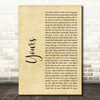 Russell Dickerson Yours Rustic Script Decorative Wall Art Gift Song Lyric Print