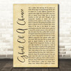 Rush Ghost Of A Chance Rustic Script Decorative Wall Art Gift Song Lyric Print