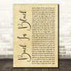 ACDC Back In Black Rustic Script Decorative Wall Art Gift Song Lyric Print