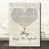 deadmau5 with Colleen D'Agostino Stay (Drop The Poptart) Script Heart Wall Art Song Lyric Print