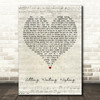 Jack Johnson Sitting, Waiting, Wishing Script Heart Decorative Wall Art Gift Song Lyric Print