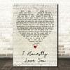 Olivia Newton-John I Honestly Love You Script Heart Decorative Wall Art Gift Song Lyric Print