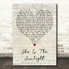 Trading Yesterday She Is The Sunlight Script Heart Decorative Wall Art Gift Song Lyric Print
