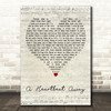 Jenny Jordan Frogley A Heartbeat Away Script Heart Decorative Wall Art Gift Song Lyric Print