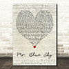 Electric Light Orchestra Mr. Blue Sky Script Heart Decorative Wall Art Gift Song Lyric Print