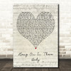 Johnny Bristol Hang On In There Baby Script Heart Decorative Wall Art Gift Song Lyric Print