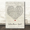 New Kids on the Block Valentine Girl Script Heart Decorative Wall Art Gift Song Lyric Print